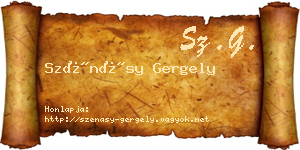 Szénásy Gergely névjegykártya